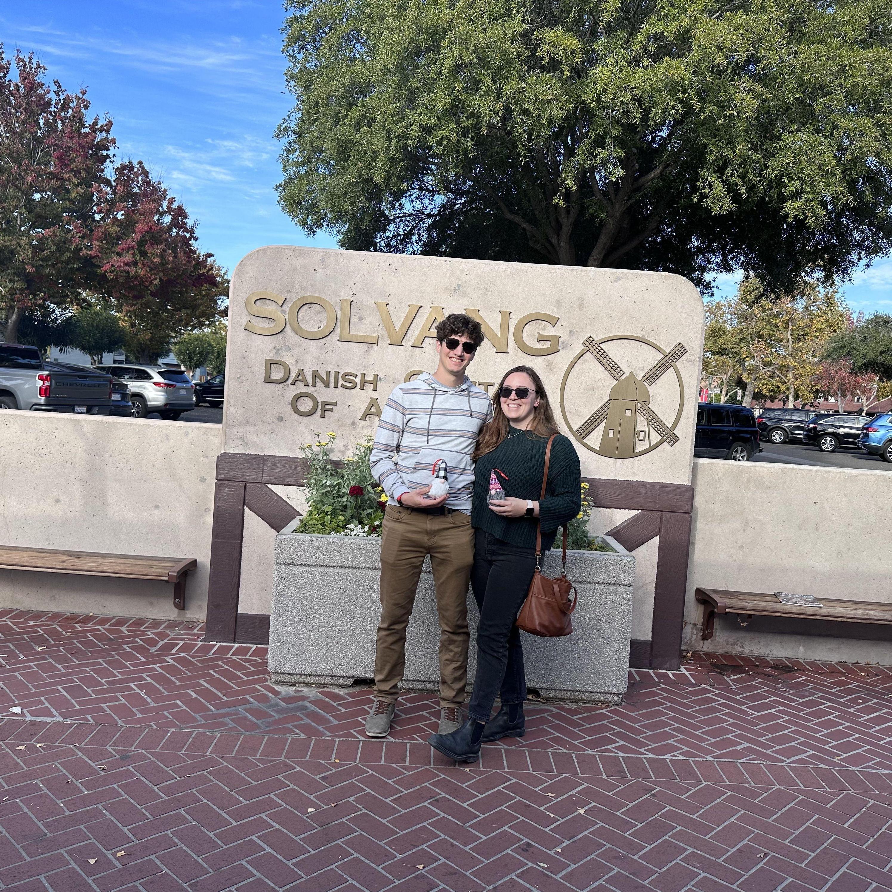 On a trip to Santa Ynez and Solvang to celebrate our engagement, 2023.