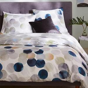 Organic Sateen Watercolor Dot King Sham, Stone White