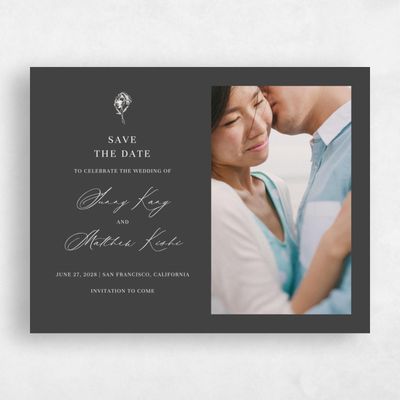Charcoal, Grey Wedding Save the Date - Lyra Photo