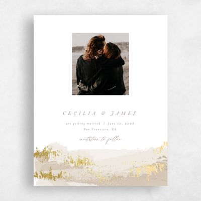 Taupe, Brown Wedding Save the Date - Ione Portrait Foil