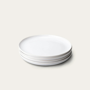 Fable Ceramic Dinner Plates (Set of 4) - Pearl White