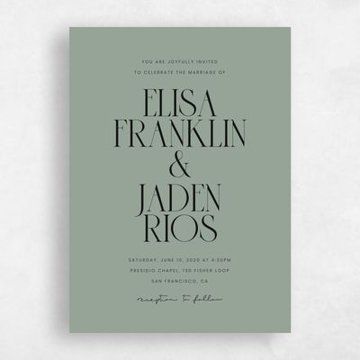 Sage, Green Wedding Invitation - Garrett Classic