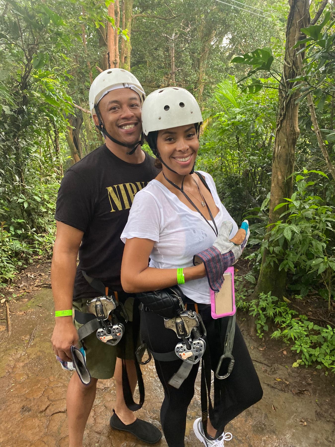 Zip lining, horseback riding, 1/4 mile water slide and hot springs in Costa Rica.