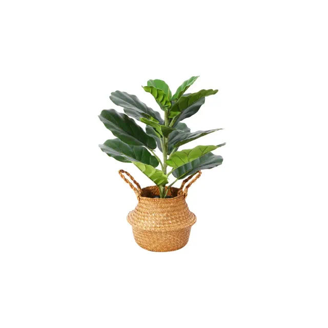 Kazeila Artificial Fiddle Leaf Fig Plants 22 Inch Fake Ficus Lyrata Plant with 14 Leaves Perfect Faux Plant for Indoor Outdoor Office Modern Decor