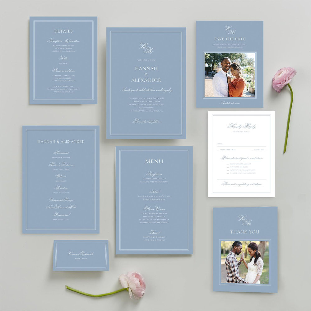 Wyncote Photo | Dusty Blue | Zola Save The Dates