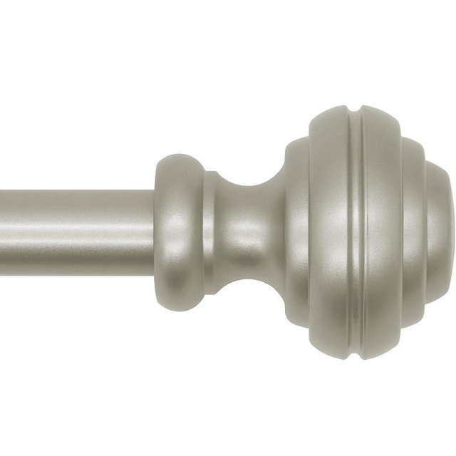 Curtain Rods for Windows 48-84 inch,3/4 inch Heavy Duty Adjustable Decorative Curtain Rods with Modern Finials,Nickel Window Curtain Rods for Bedroom, Living Room,Patio and Kitchen,Nickel