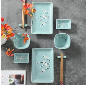 10 pcs Japanese Sushi Plate Sets Serving Platters and Trays