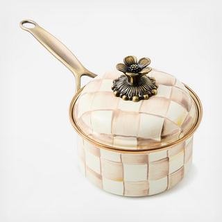 Mocha Check Steel 1 Qt. Saucepan