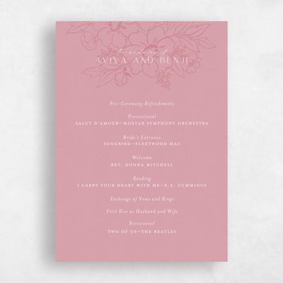 Dusty Pink Wedding Program - Oriabel