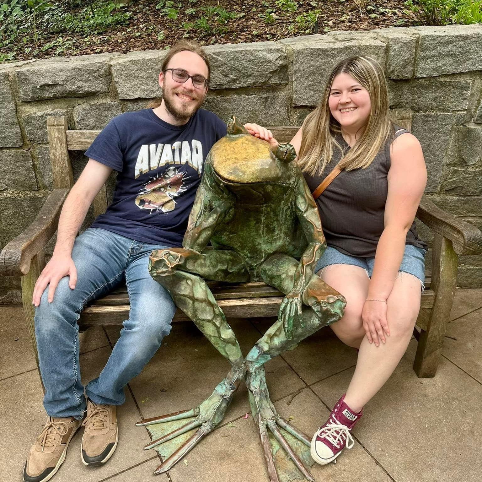 Our trip to the Atlanta Botanical Gardens! Had to take a picture with the frog.