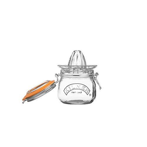 Kilner Glassware 2-Piece Juicer Jar Set, Make, Store and Serve Fresh Citrus Juice, Airtight Clip-top Lid, 17-Fluid Ounces
