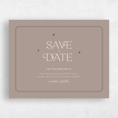 Rich Taupe, Brown Wedding Save the Date - Jelani Landscape