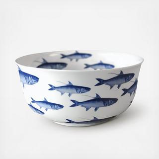 School of Fish Blue Presentation Bowl