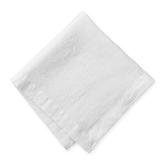 Garment Dyed Italian Linen Napkins, Set of 4, White