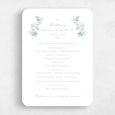 Blue Rounded Wedding Program - Reed