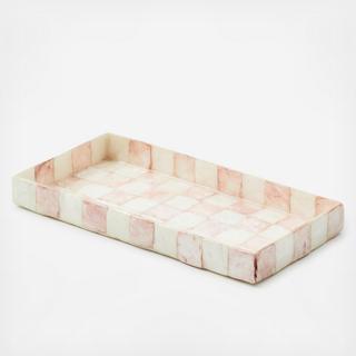 Rosy Check Capiz Vanity Tray