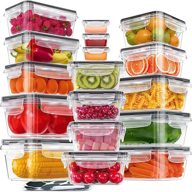 Fyrnova 50-Piece Food Storage Containers with Lids (25 Containers & 25  Lids), Airtight Plastic Food Containers for Pantry & Kitchen Organization