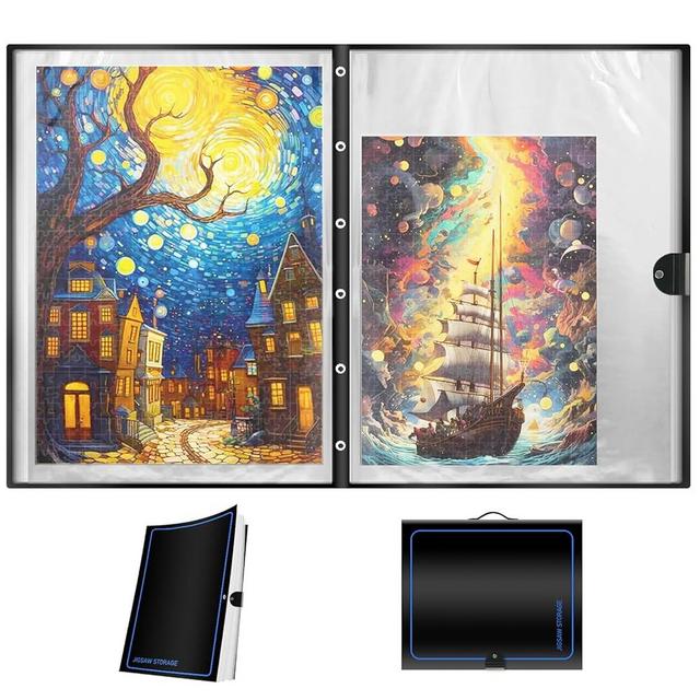 ALL4JIG Extra Large 1000-1500 Puzzle Storage Folder Binder Keeper for Jigsaw Enthusiasts - Space-Saving Organizer, Holds 20 Puzzles, 31.1x25.59 inches, HD Film Pockets Birthday Gifts for Mom &Grandma
