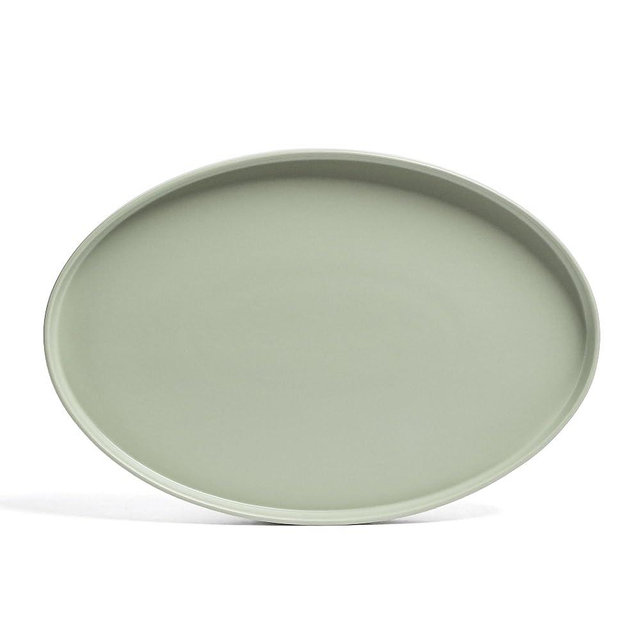 over&back Stackable Stoneware Serving Platter - Elegant 1-Piece Oval Serving Platter to Complete Your Kitchen Set - Perfect for Appetizers, Desserts, and More - 16" L x 11" W - Semi-Matte Sage