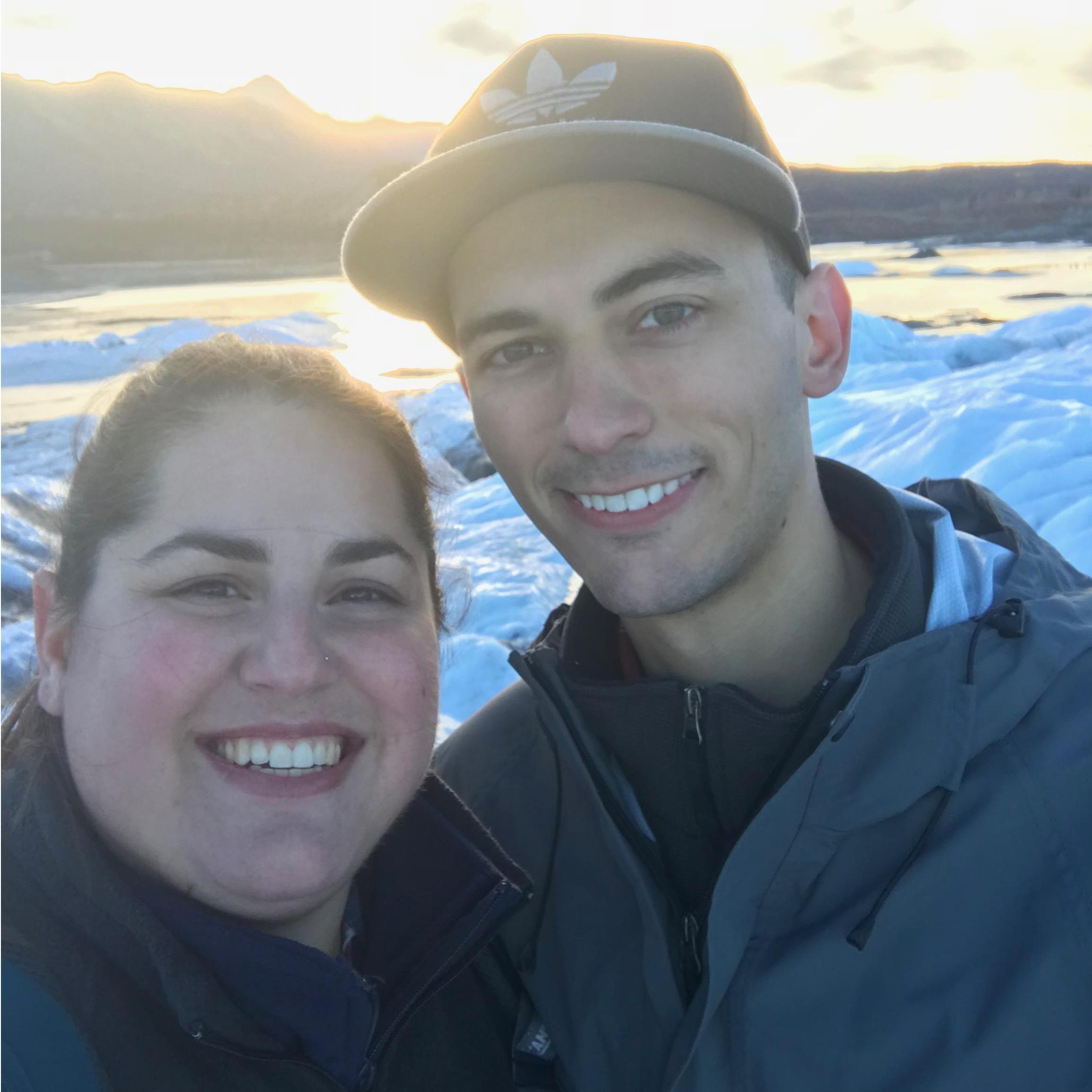 Our first selfie together when we were on our second date at Matanuska glacier