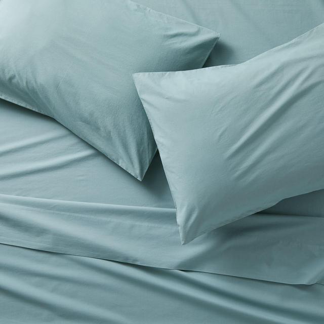 Brushed Cotton Ocean Queen Fitted Sheet