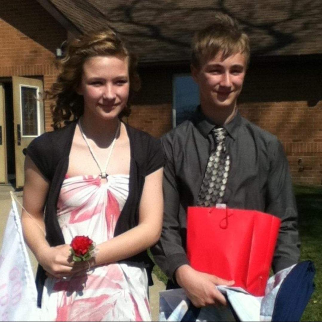 Our first photo together as a couple after getting confirmed at the Zion Lutheran Church. (Spring 2012)