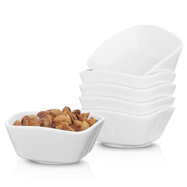 Zoneyila Ramekin 8 oz Dip Bowls Set,White Dipping Sauce Bowls/Dishes for Tomato Sauce, Soy, BBQ and other Party Dinner - Set of 6 (8oz)
