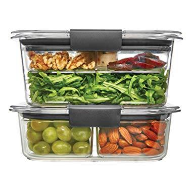 Rubbermaid Brilliance Food Storage Container, Salad and Snack Lunch Combo Kit, Clear, 9 Piece Set 1997843