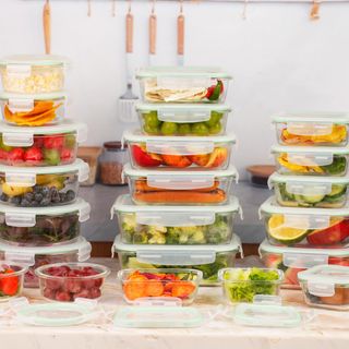 44-Piece Glass Storage Container Set with Silicone Lid