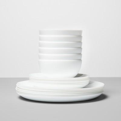 Glass 18pc Dinnerware Set White - Made By Design™