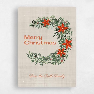 Linen, Brown Holiday Card - Cadman Classic