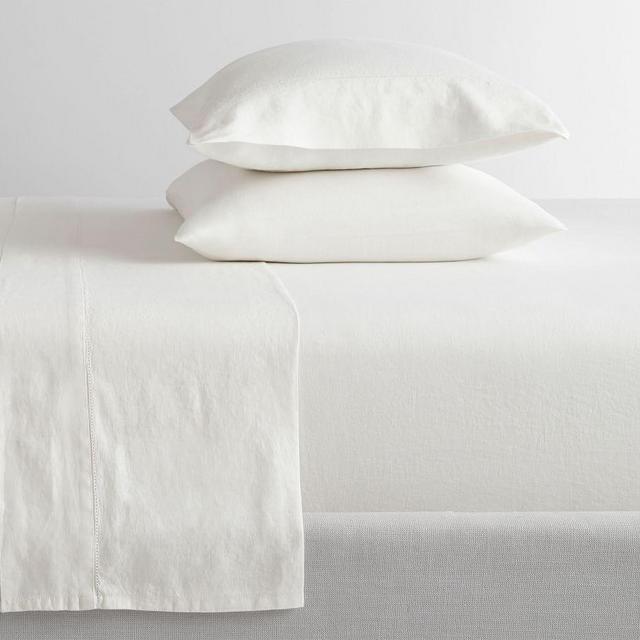 Belgian Flax Linen Sheet Set, King, Classic Ivory