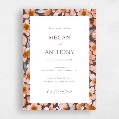 Chocolate, Brown Wedding Wedding Shower Invitation - Shinya