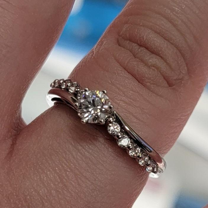 The first time I tried on The Ring. We were going "coffee table shopping" and got sidetracked onto the jewelry store.