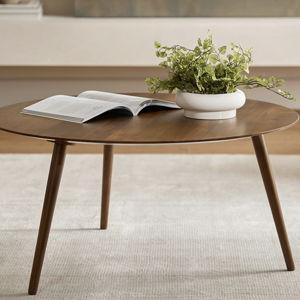 Amoeba 35.5" Round Coffee Table - Wild Walnut