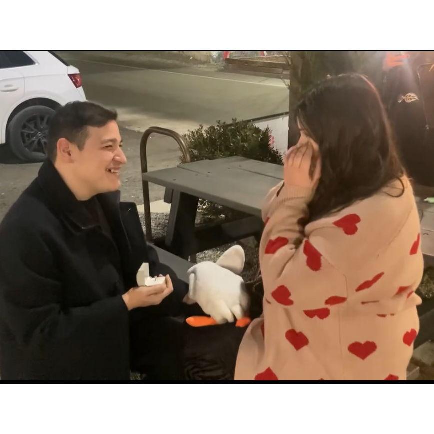 Getting engaged before seeing Lake Street Dive.