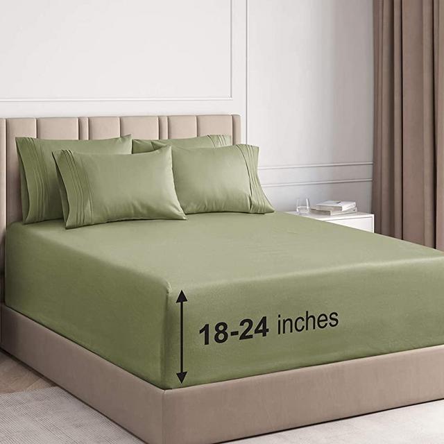 Extra Deep Pocket Sheets - 6 Piece Sheet Set - King Size Sheets Deep Pocket - Extra Deep Bed Sheets - Deep King Fitted Sheet Set - Super and Ultra Deep Sheets - For Deep Pockets Mattress - Fits Easily