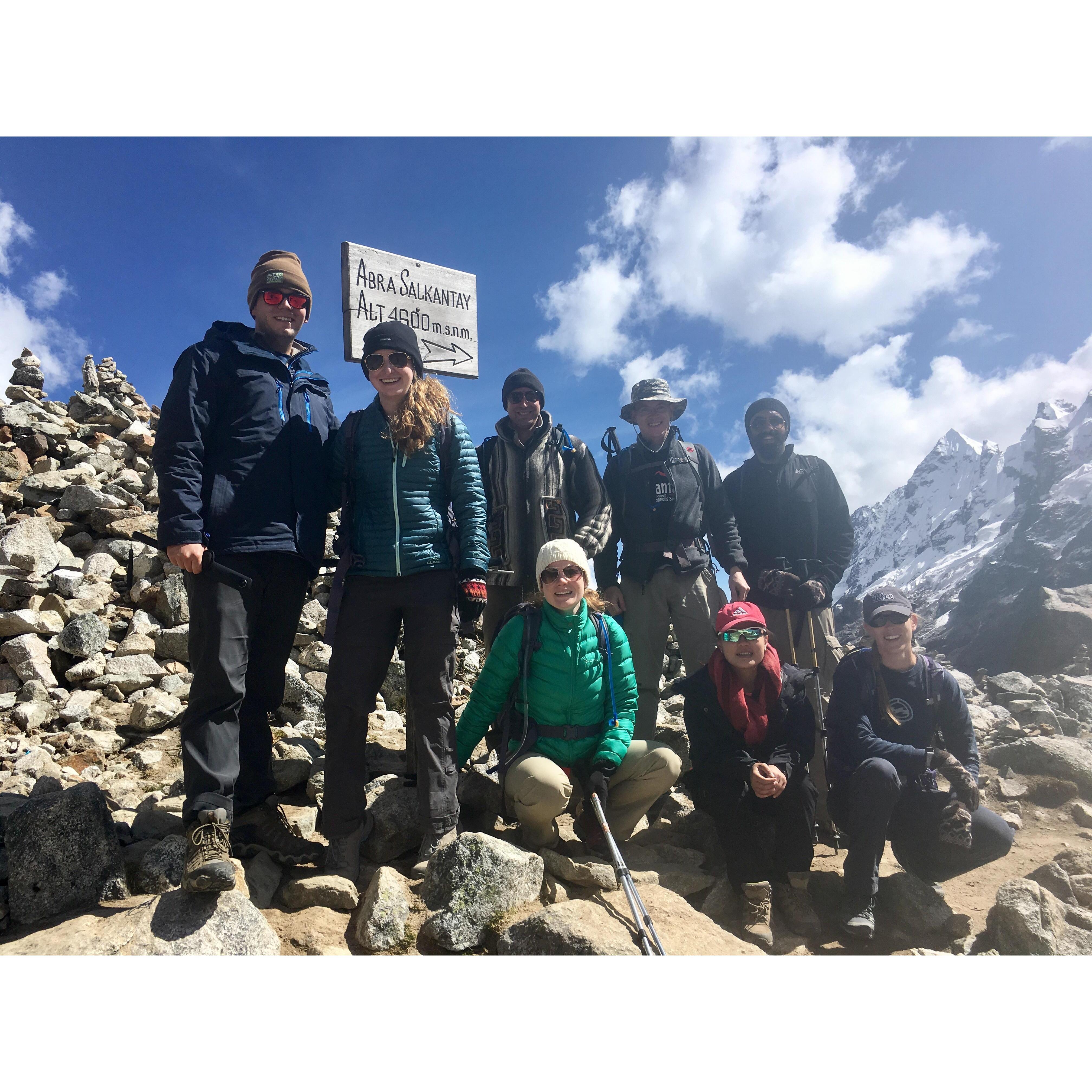 July 2017 -Our Trek Group Day 2 at the Salkantay Pass! Huayracmachy - Chaullay 13.7 miles 15,255 ft. ASL. The altitude made this ascent extremely challenging!