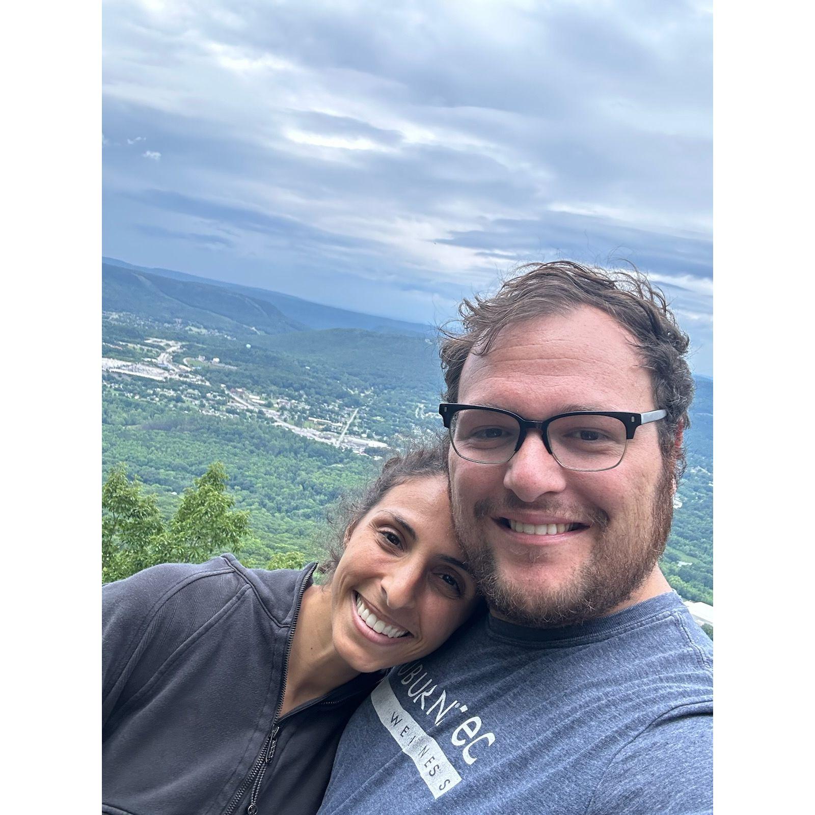 A hike in Chattanooga, TN, visiting Kent's family and close friends
