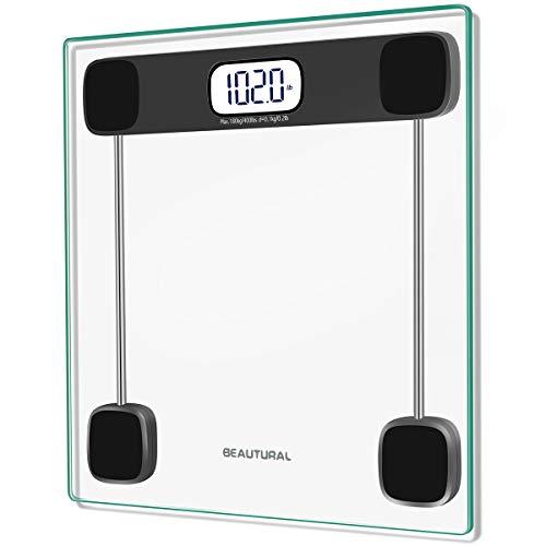 Beautural Precision Digital Body Weight Bathroom Scale with Lighted Display, Step-On Technology, 400 lb