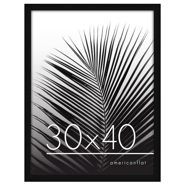 Americanflat 30X40 Poster Frame in Black - Composite Wood with Polished Plexiglass - Horizontal and Vertical Formats for Wall with Hanging Hardware Included