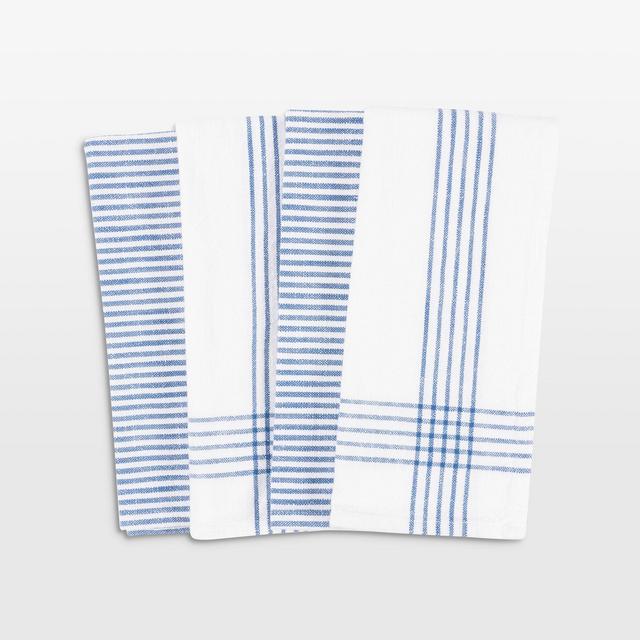 Monaco Dutch Blue Cotton Slub Kitchen Towel, Set of 4