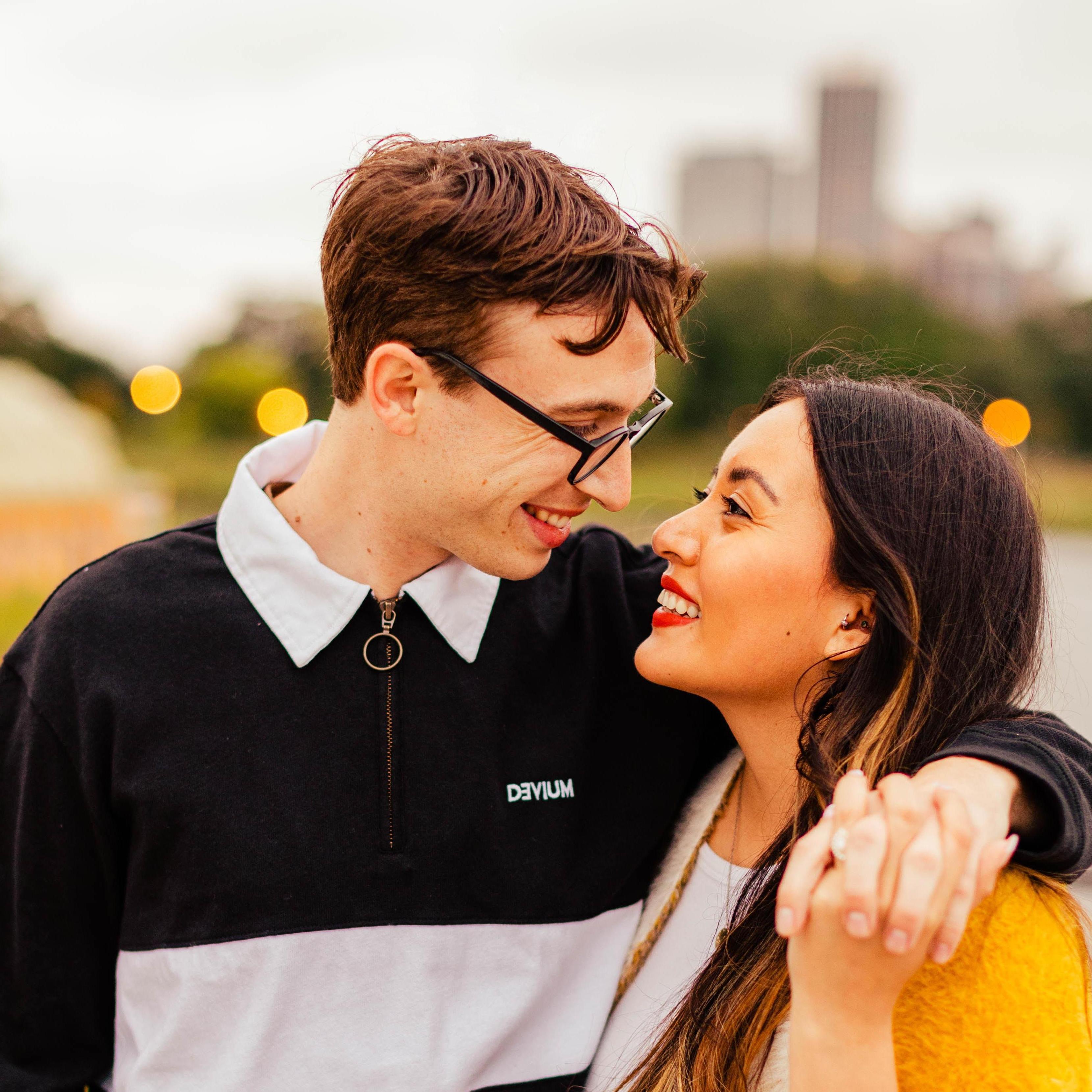 Engagement photos in October 2021 in Chicago, IL.