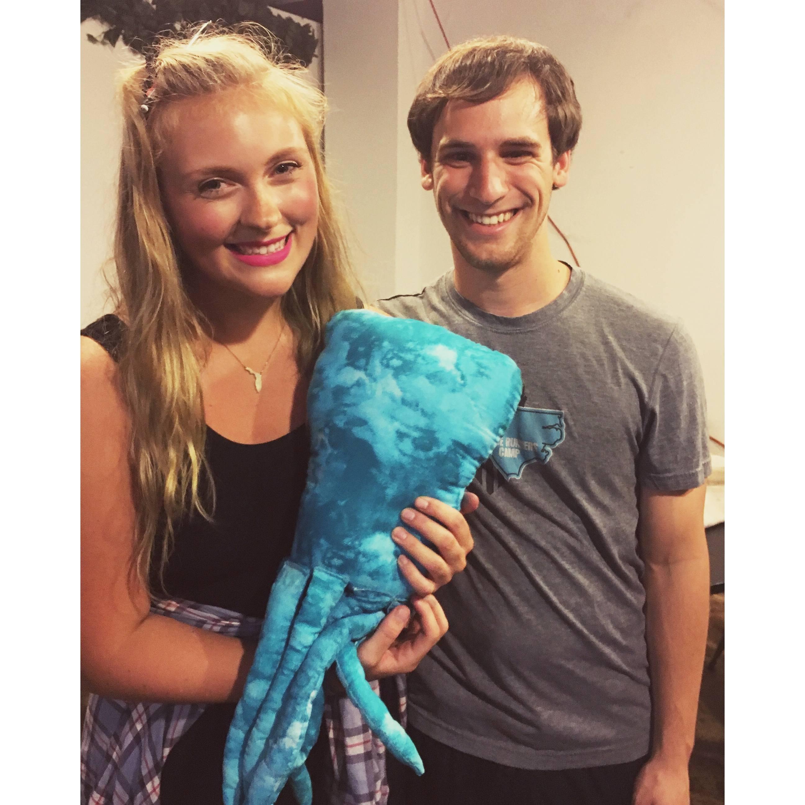 The first "yes" Chanterelle said was to being the Props Master for Charlie's production of The Octopus at FSU