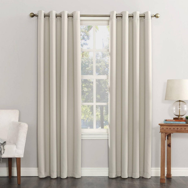 84"x54" Kenneth Energy Saving Blackout Grommet Top Curtain Panel Cream - Sun Zero