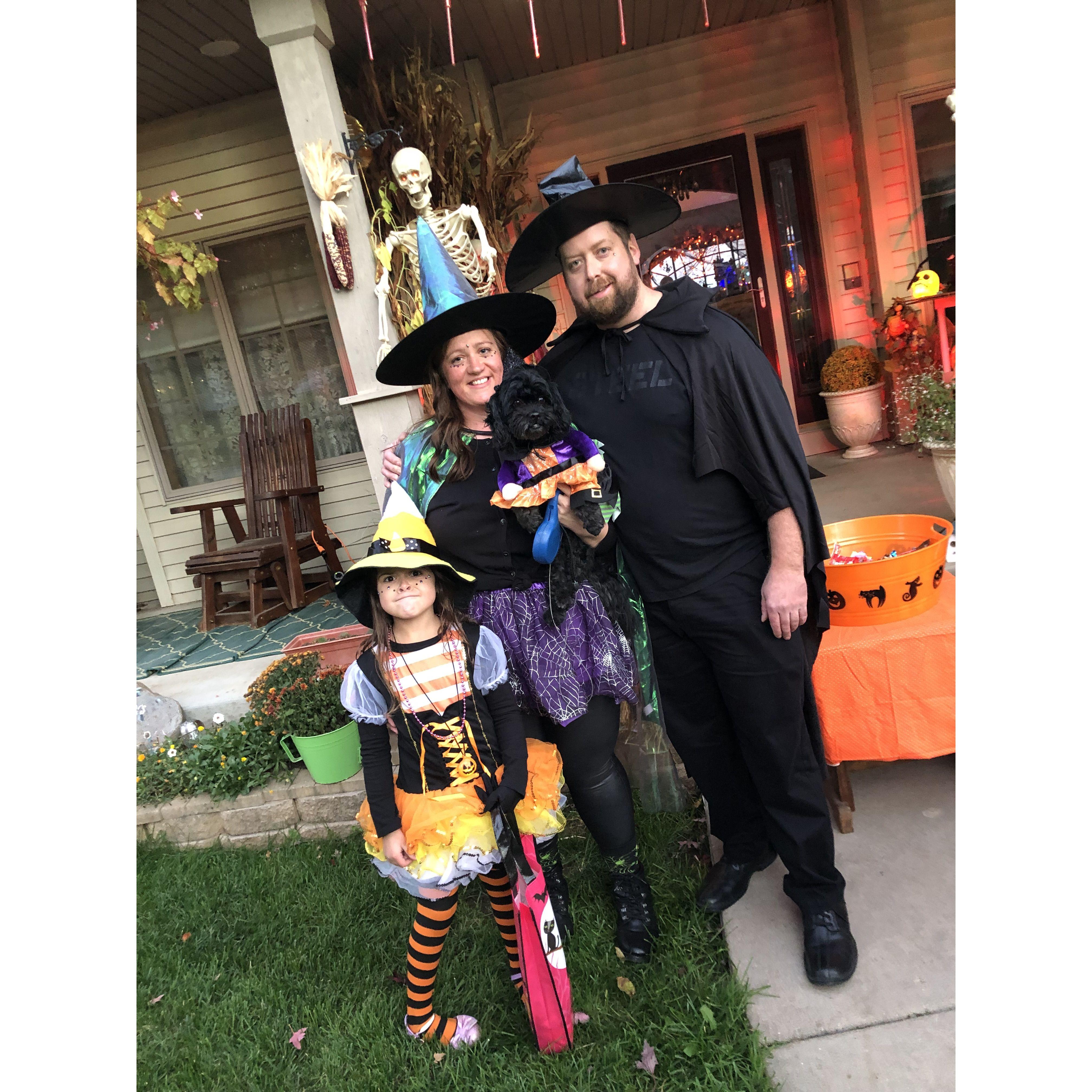 10.31.2021: 3 witches and their little doggy too!