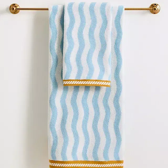 Maeve Cotton Woven Wavy Stripe Towel Collection