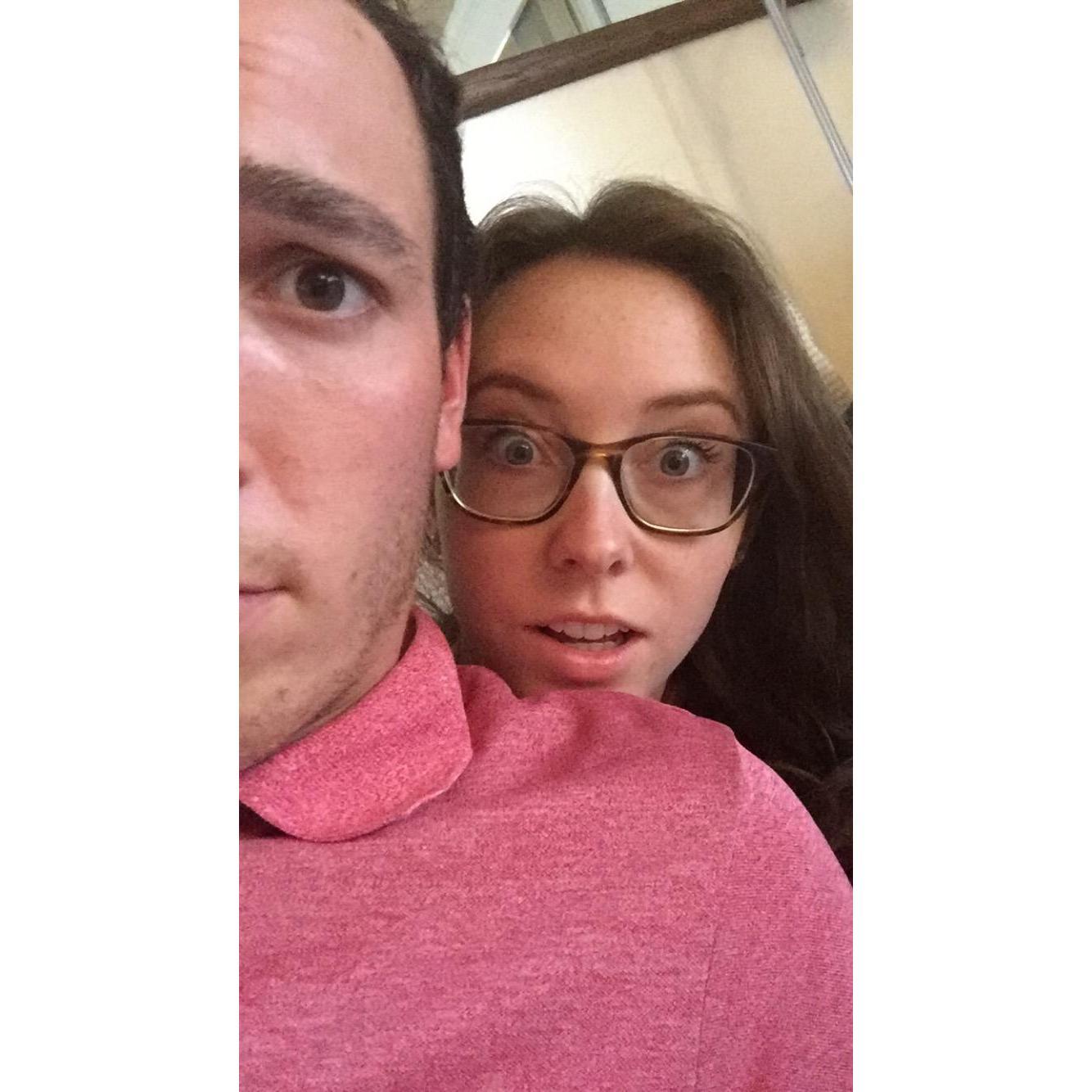 When the selfie catches you by surprise.