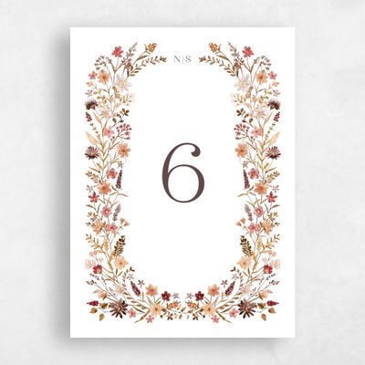 Chocolate, Orange Wedding Table Number - Spasso