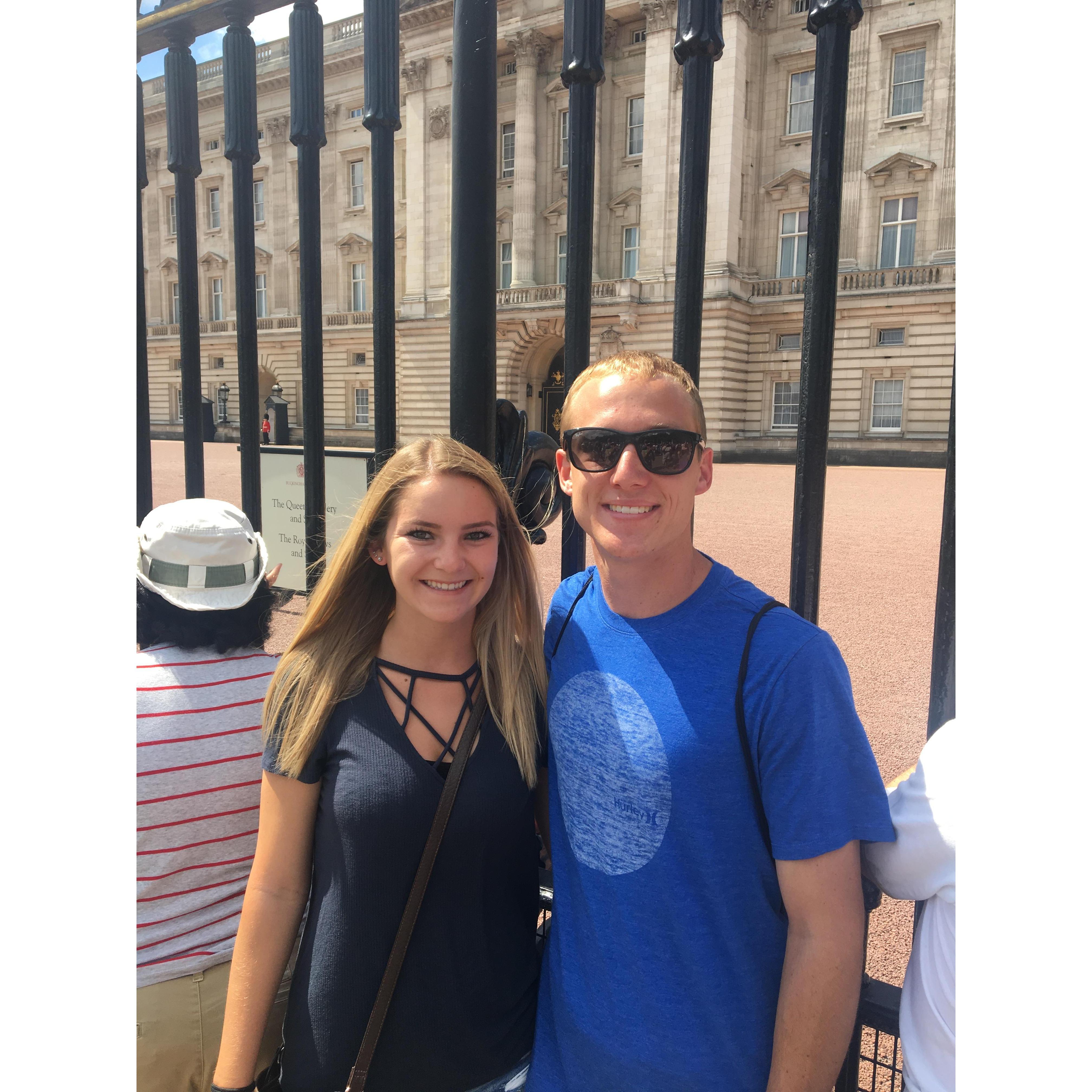 In front of the Buckingham Palace!